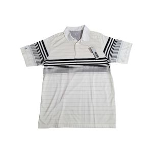 Antigua men's black striped polo Dessert dry